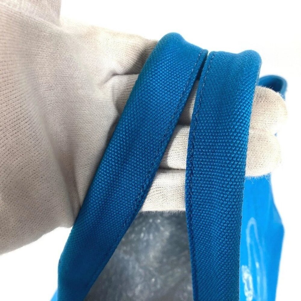 PRADA Canapa logo Bag Shoulder Bag Tote Bag Canvas blue/White - Picture 10 of 16